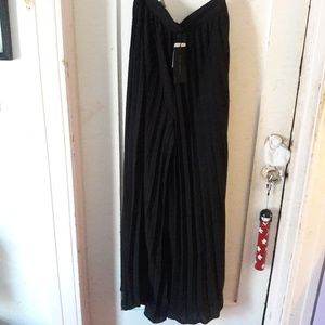 Black Pleaded Palazzo Pants